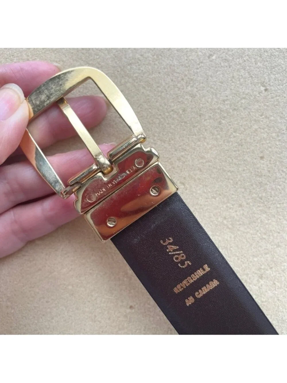 Vintage Black / Brown Reversible Dress Belt - 34” / 85cm